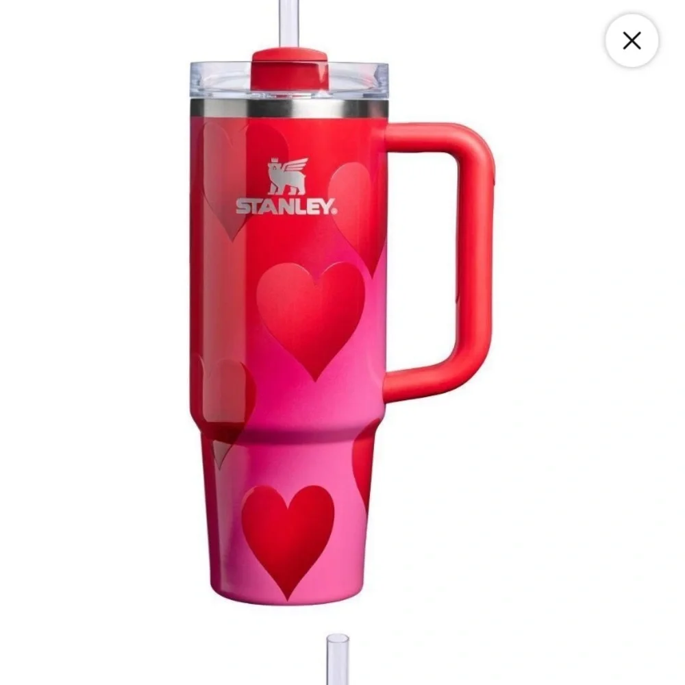 NEW Stanley Red and Pink Heart Mug with Handle Valentines Day 40 oz - Picture 2 of 5